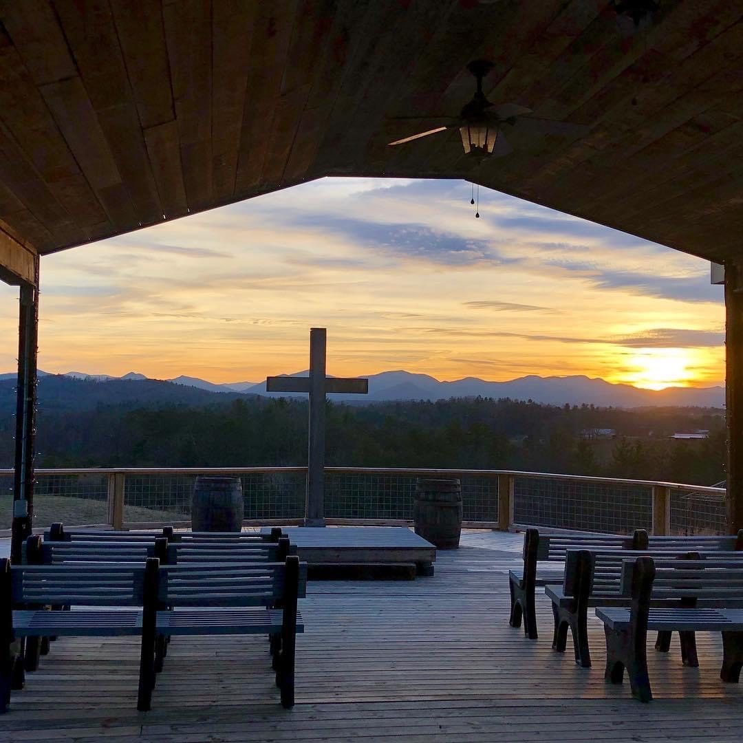 Pavilion at sunset